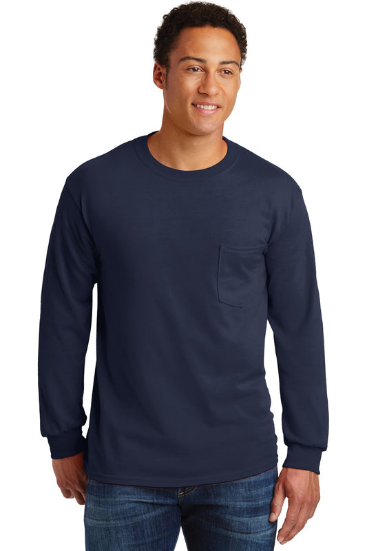 Gildan ® - Ultra Cotton ® 100% US Cotton Long Sleeve T-Shirt with Pocket. 2410
