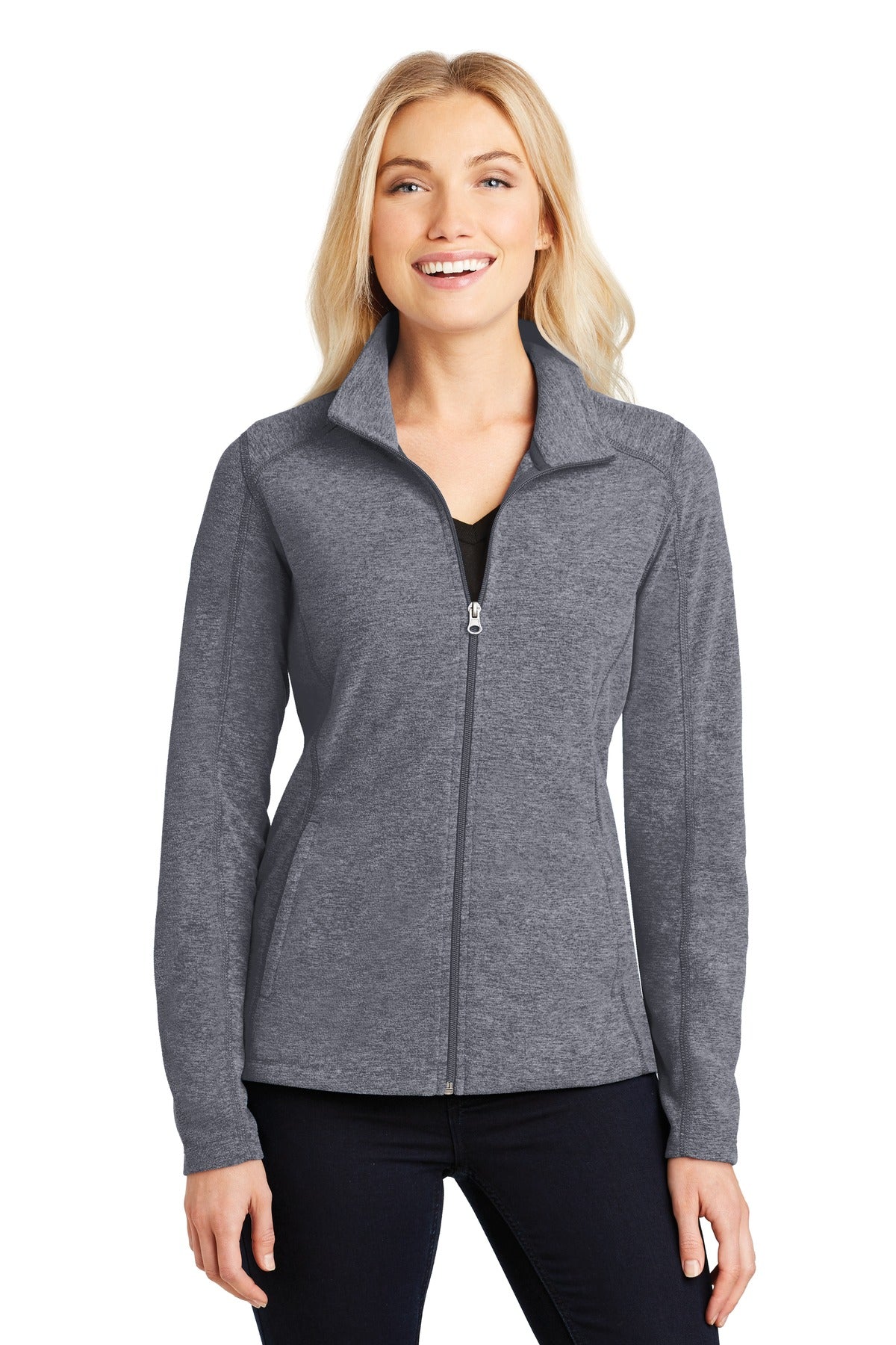 Port Authority ® Women's Heather Microfleece Full-Zip Jacket. L235