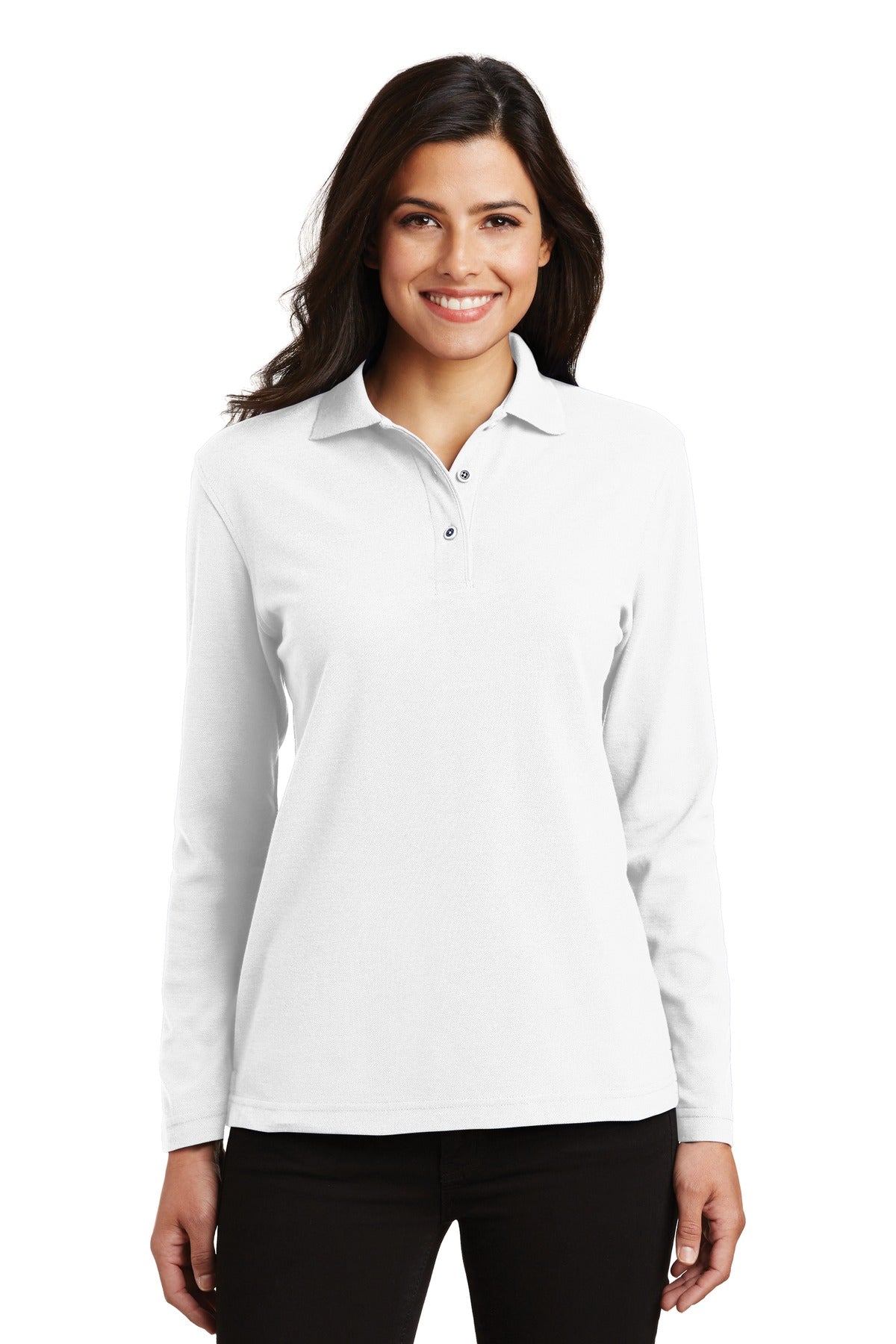 Port Authority ® Women's Silk Touch™ Long Sleeve Polo. L500LS
