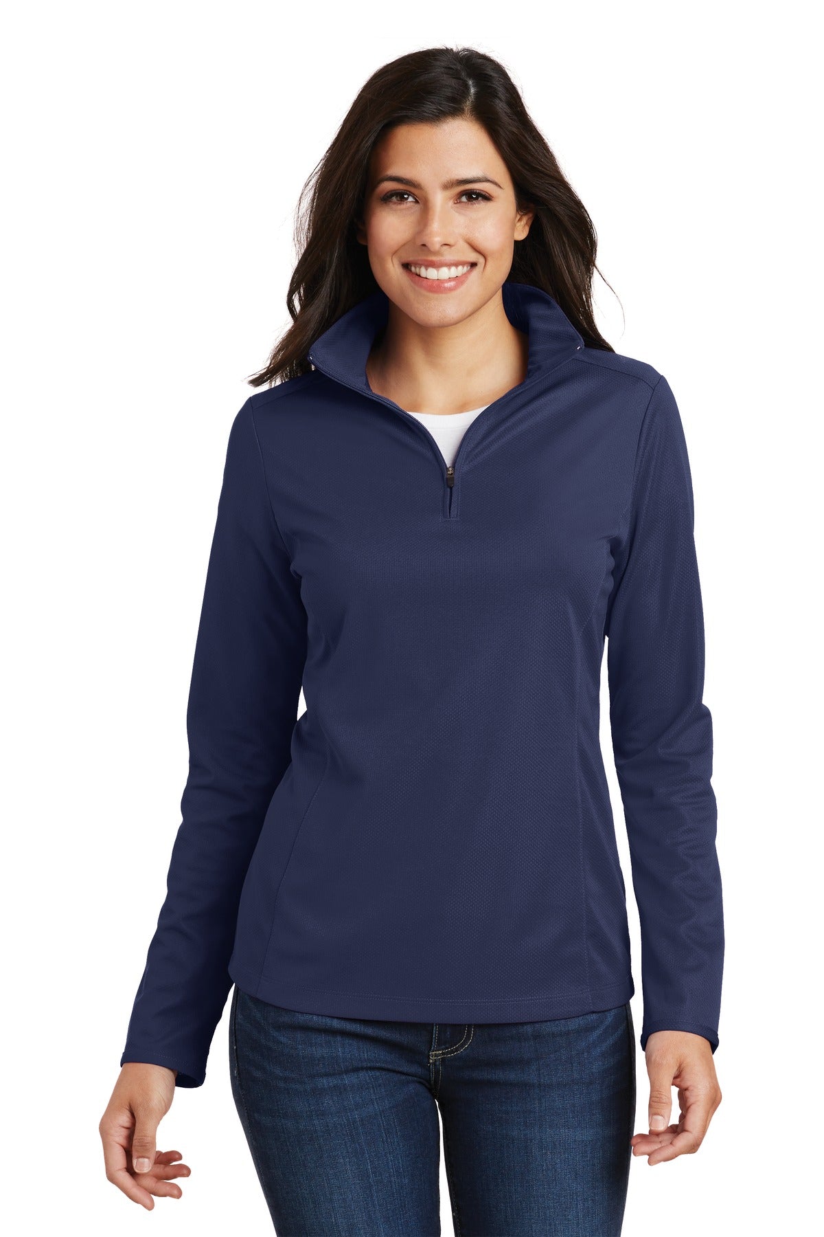 Port Authority ® Women's Pinpoint Mesh 1/2-Zip . L806