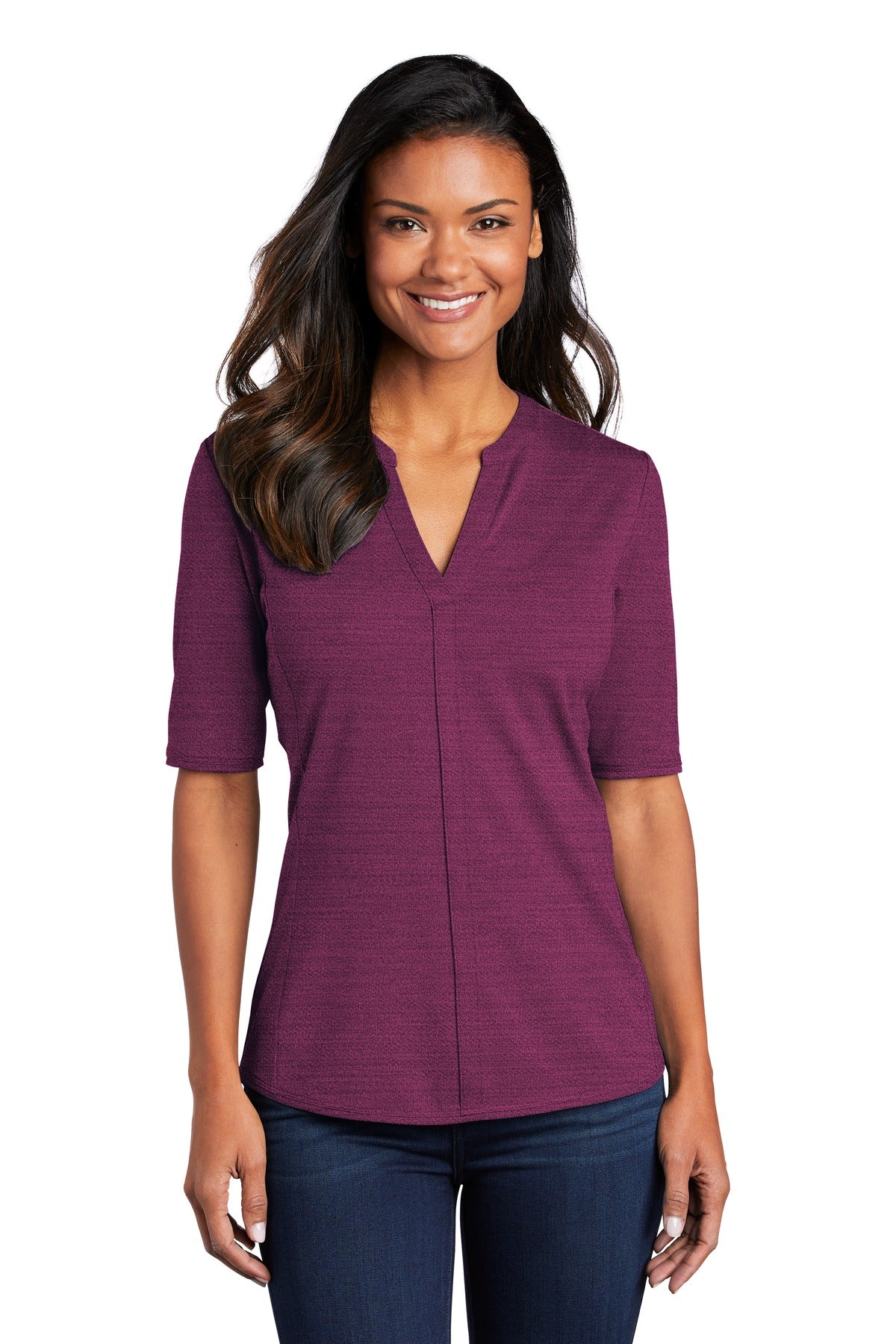 Port Authority ® Women's Stretch Heather Open Neck Top LK583