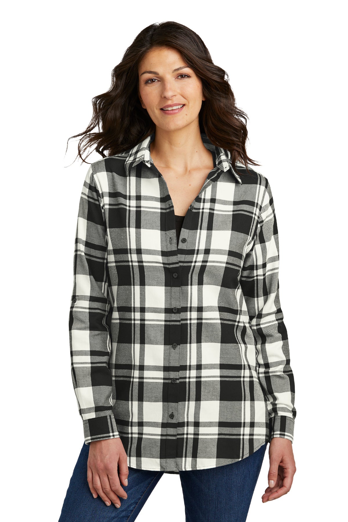 Port Authority ® Women's Plaid Flannel Tunic . LW668