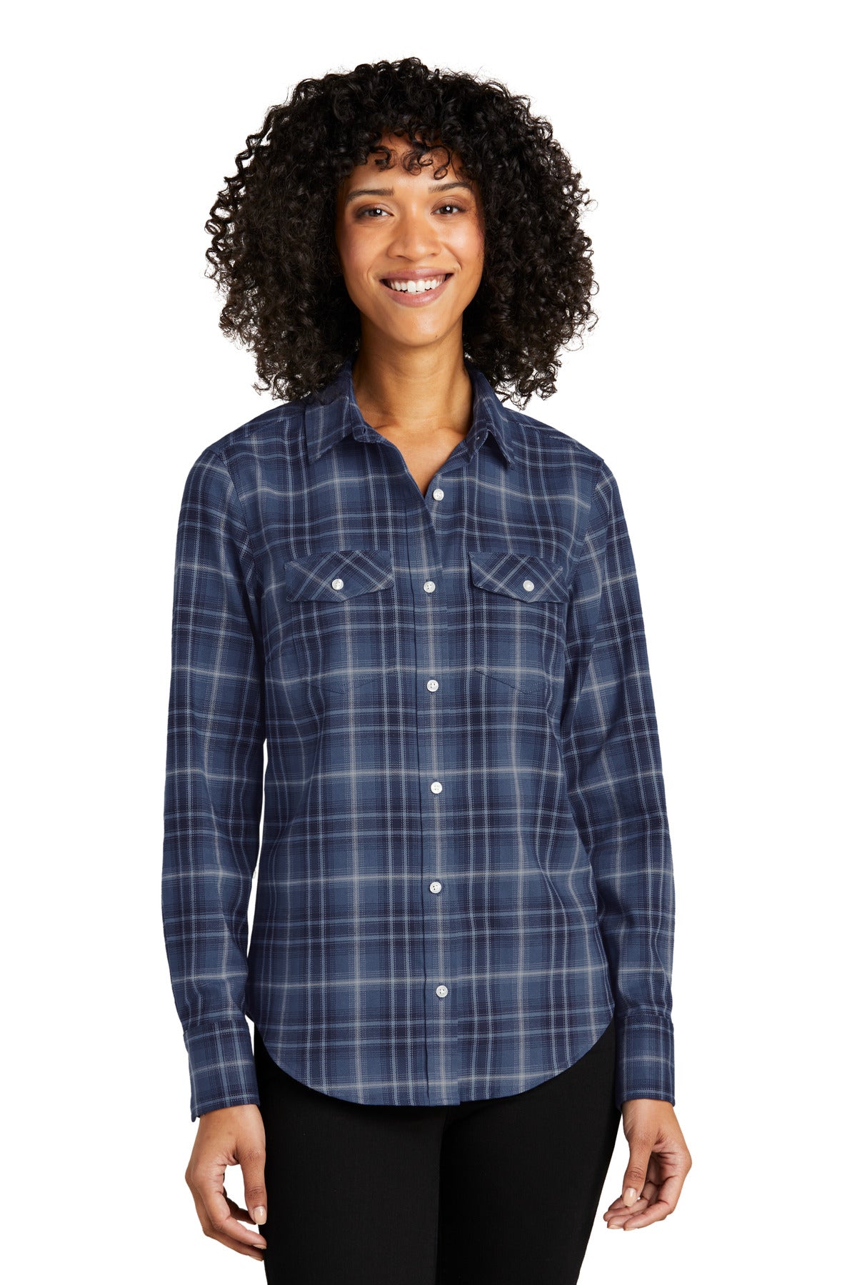Port Authority ® Women's Long Sleeve Ombre Plaid Shirt LW672