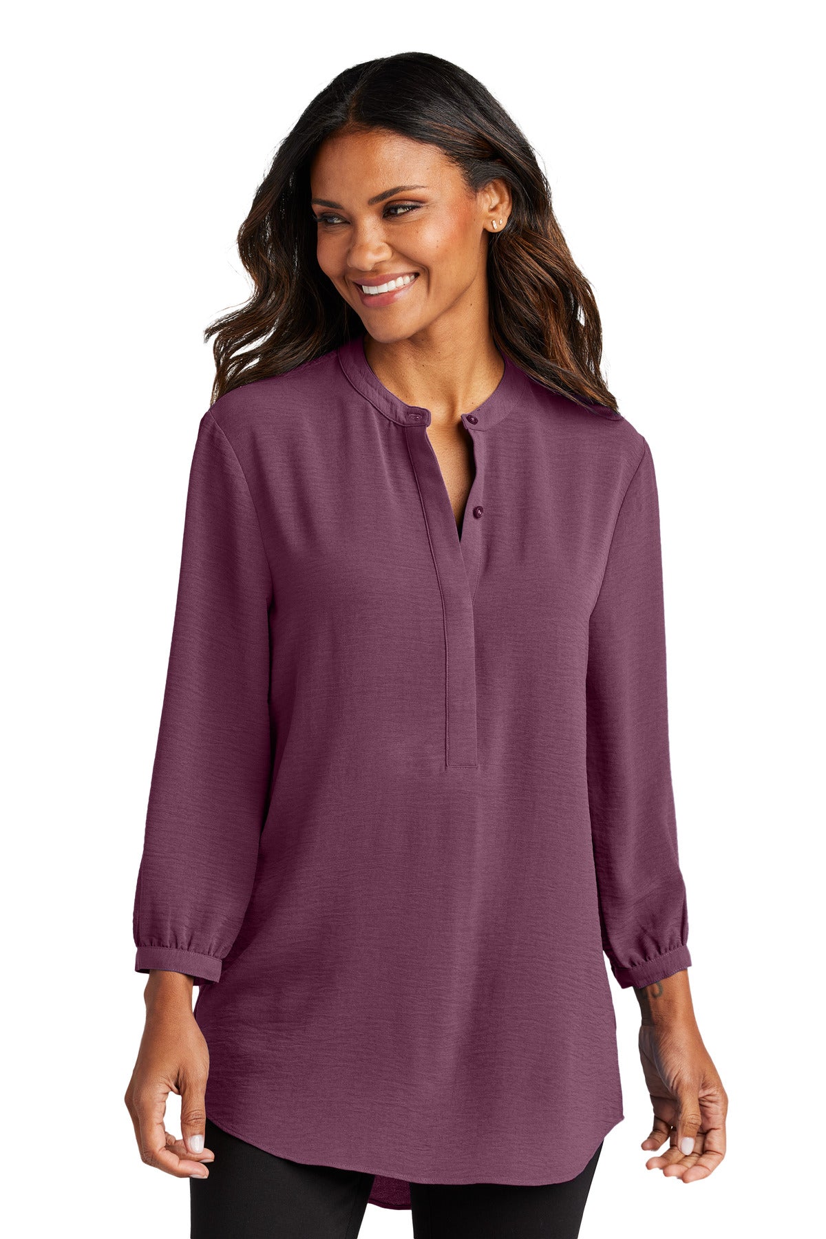 Port Authority ® Women's 3/4-Sleeve Textured Crepe Tunic LW713