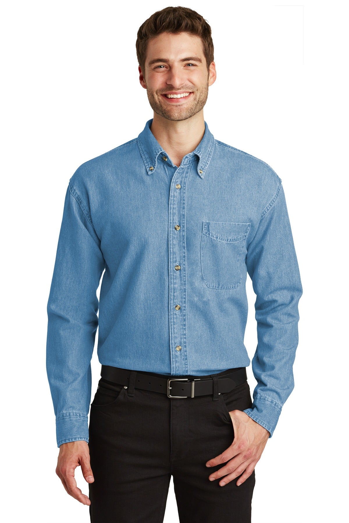 Port Authority ® Long Sleeve Denim Shirt. S600