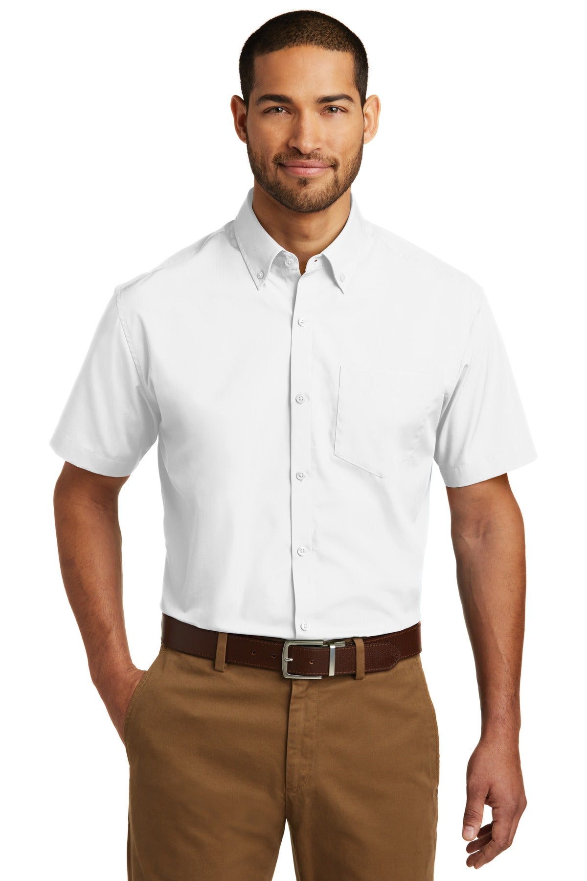 Port Authority ® Short Sleeve Carefree Poplin Shirt. W101