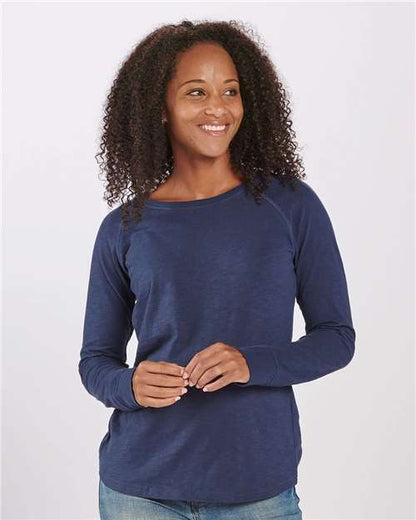 Women's Solid Preppy Patch Long Sleeve T-Shirt