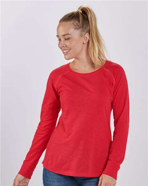 Women's Solid Preppy Patch Long Sleeve T-Shirt