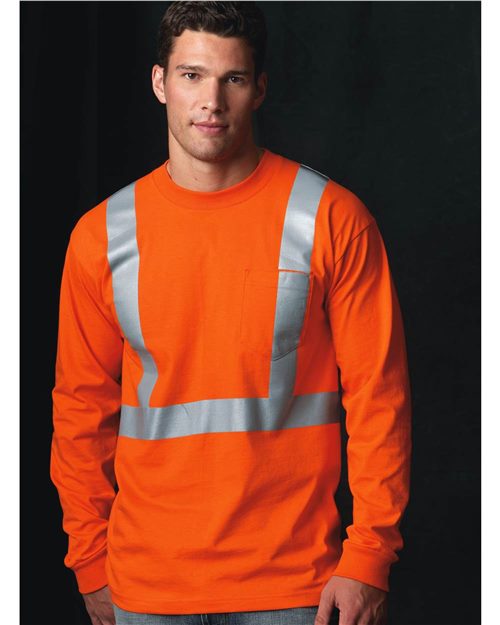 USA-Made High Visibility Long Sleeve Pocket T-Shirt