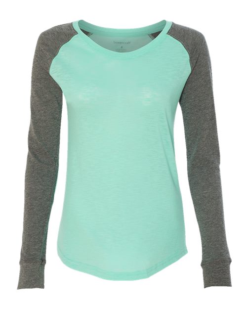 Women’s Preppy Patch Slub Long Sleeve T-Shirt