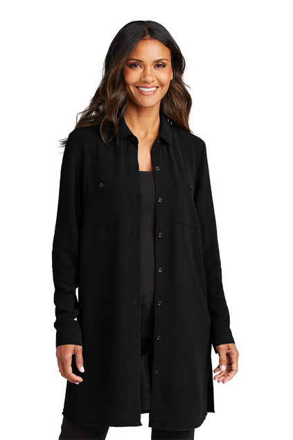 LW715 Port Authority® Women's Textured Crepe Long Tunic