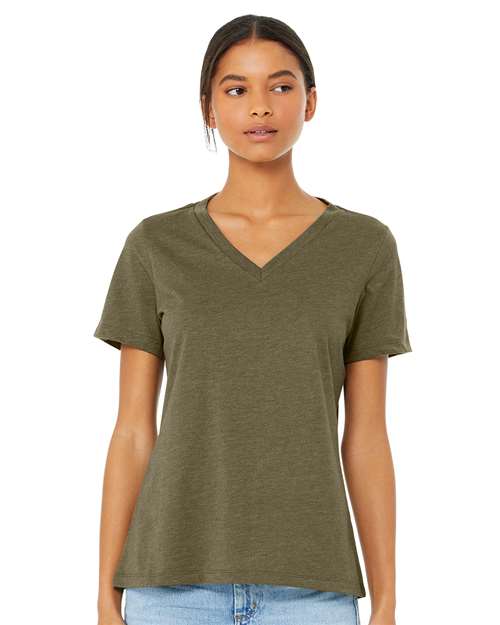 Women's Relaxed Heather CVC V-Neck Tee