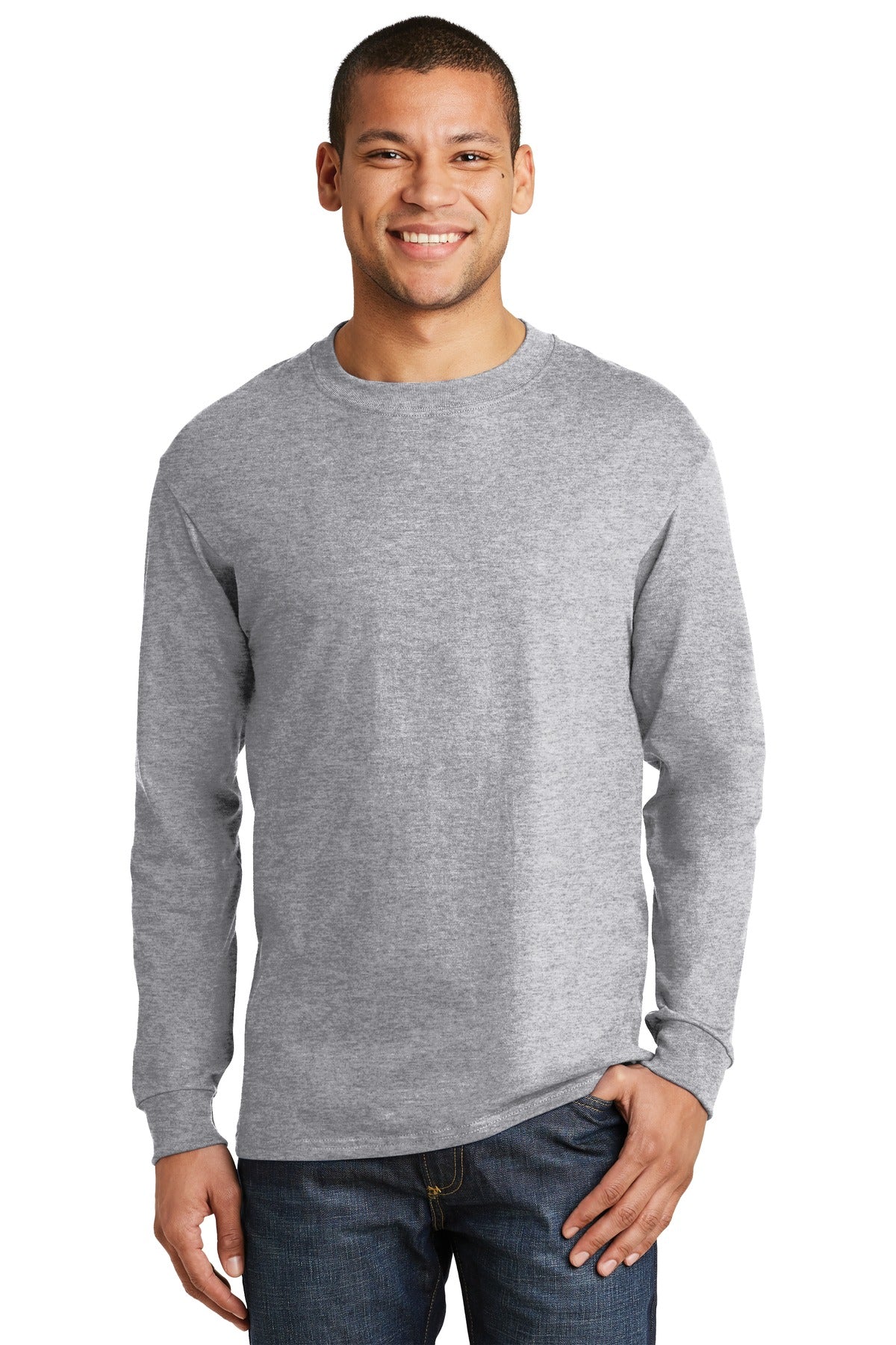 Hanes® Beefy-T® -  100% Cotton Long Sleeve T-Shirt.  5186