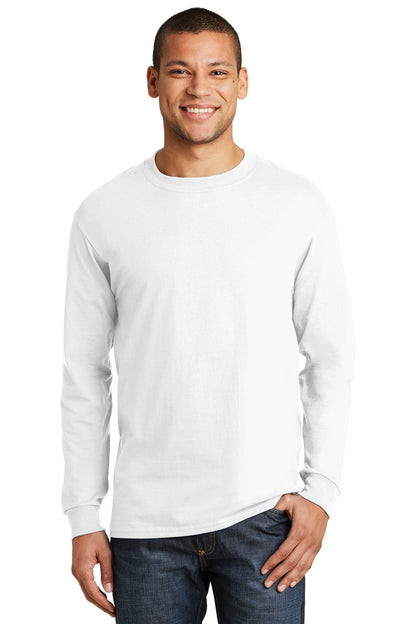 Hanes® Beefy-T® -  100% Cotton Long Sleeve T-Shirt.  5186