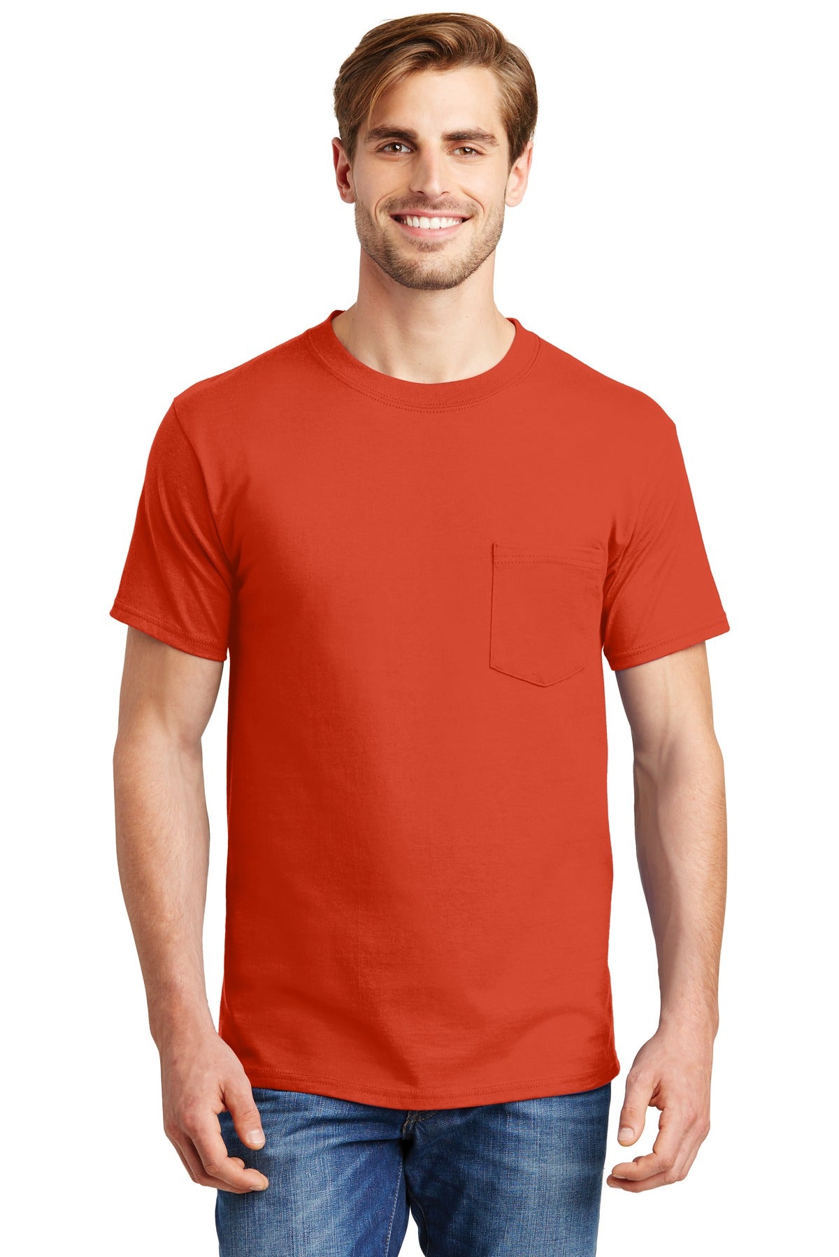 Hanes® Beefy-T® - 100% Cotton T-Shirt with Pocket. 5190