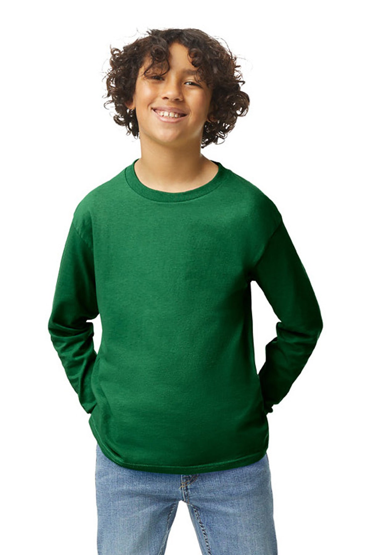 Gildan ®  Youth Heavy Cotton ™  100% Cotton Long Sleeve T-Shirt. 5400B