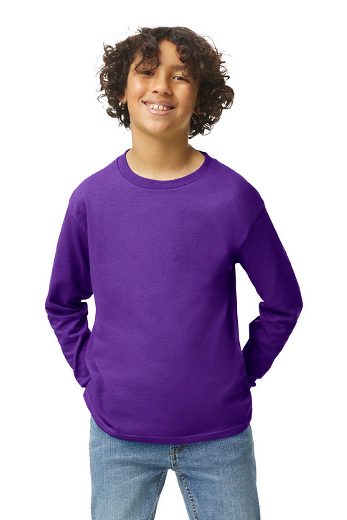 Gildan ®  Youth Heavy Cotton ™  100% Cotton Long Sleeve T-Shirt. 5400B