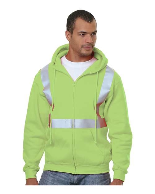 USA-Made Hi-Visibility Full-Zip Hooded Sweatshirt