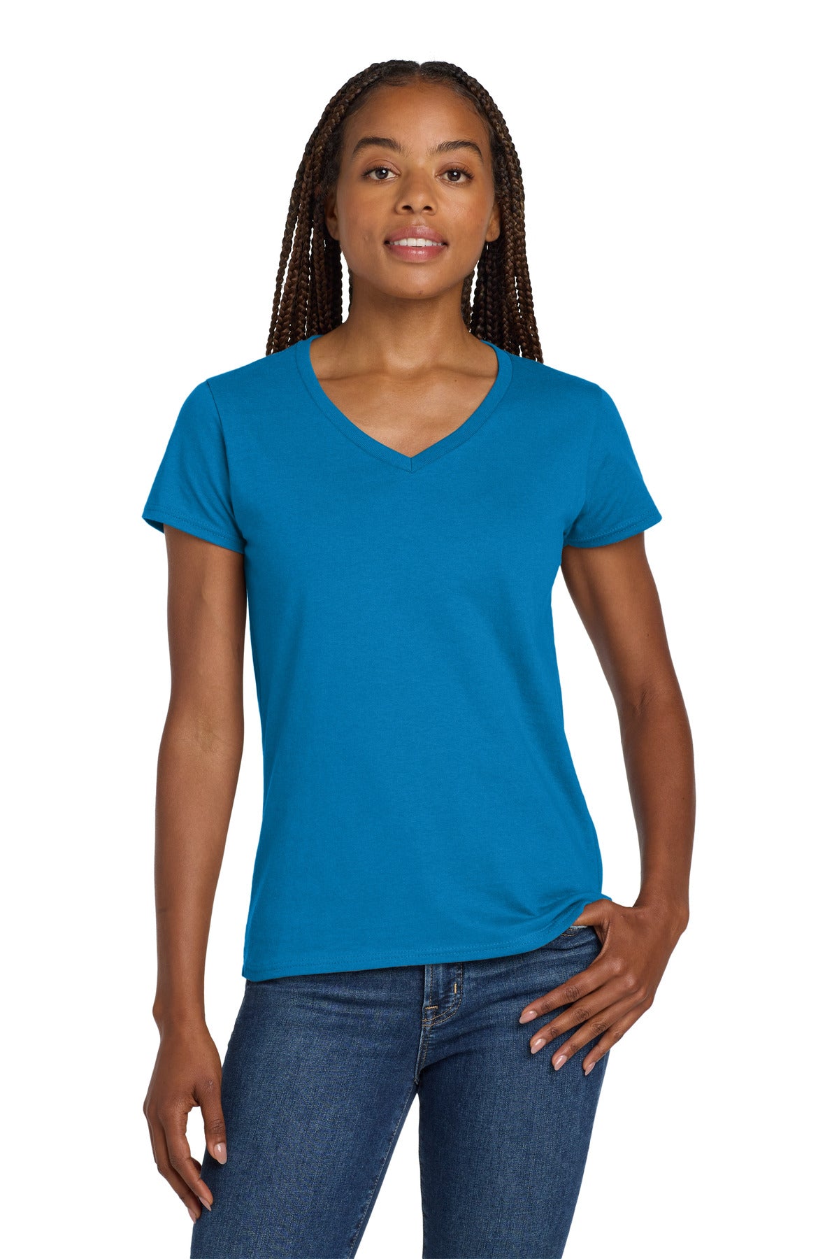 Gildan ®  Women's Heavy Cotton ™  100% Cotton V-Neck T-Shirt. 5V00L