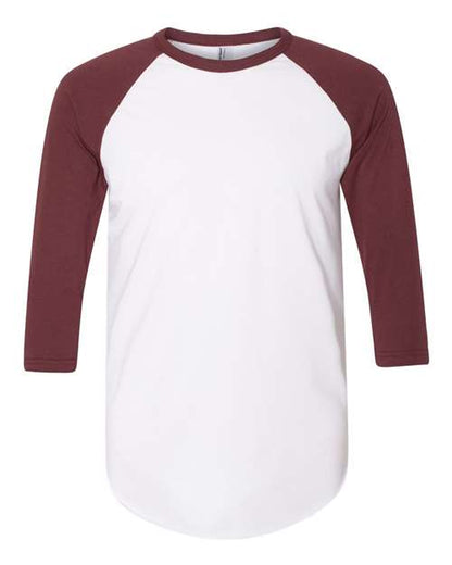 50/50 Raglan Three-Quarter Sleeve Tee