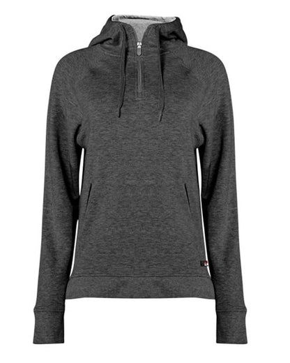 FitFlex Women's French Terry Hooded Quarter-Zip