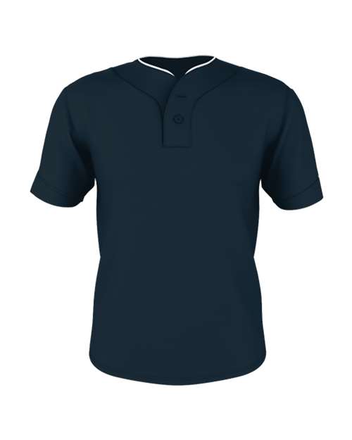 Two Button Mesh Baseball Jersey With Piping