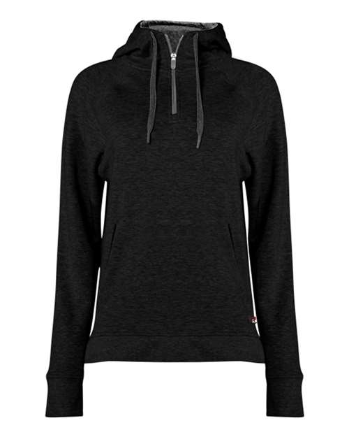 FitFlex Women's French Terry Hooded Quarter-Zip