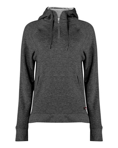 FitFlex Women's French Terry Hooded Quarter-Zip