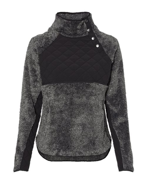 Women's Quilted Fuzzy Fleece Pullover