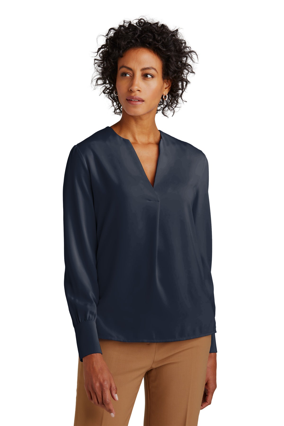 Brooks Brothers® Women's Open-Neck Satin Blouse BB18009