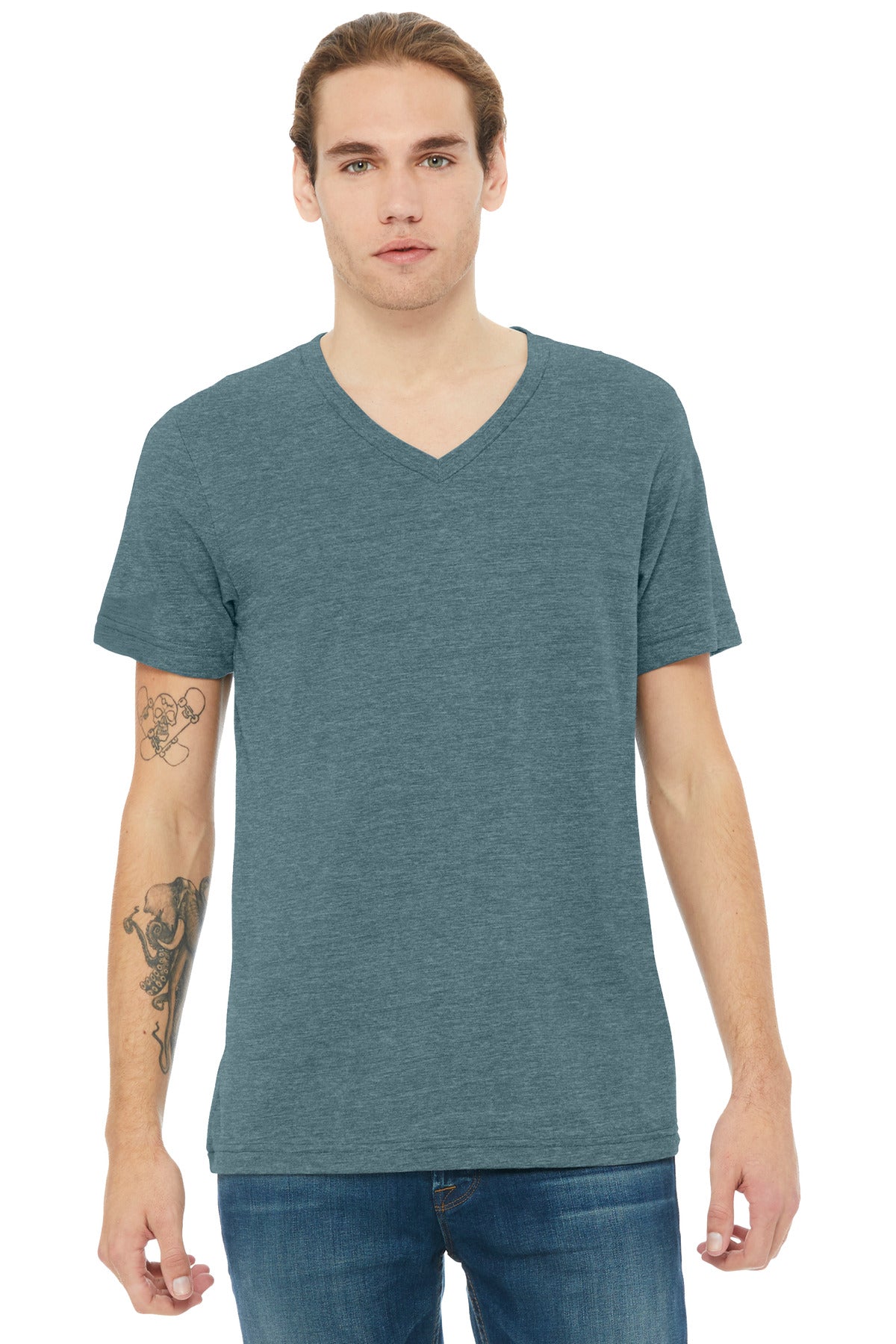 BELLA+CANVAS® Unisex Heather CVC V-Neck Tee BC3005CVC