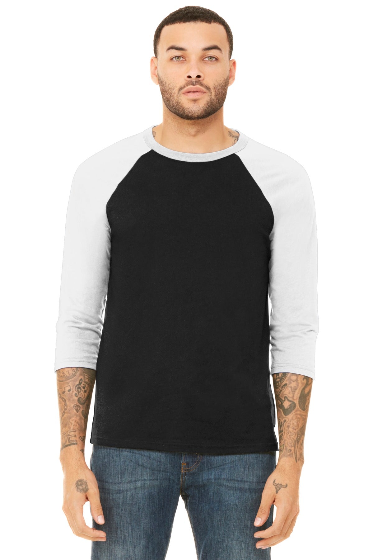 BELLA+CANVAS ® Unisex 3/4-Sleeve Baseball Tee. BC3200