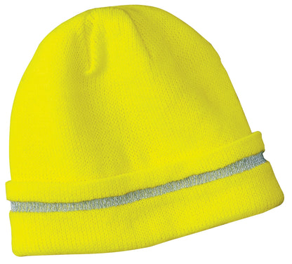 CornerStone® - Enhanced Visibility Beanie with Reflective Stripe.  CS800