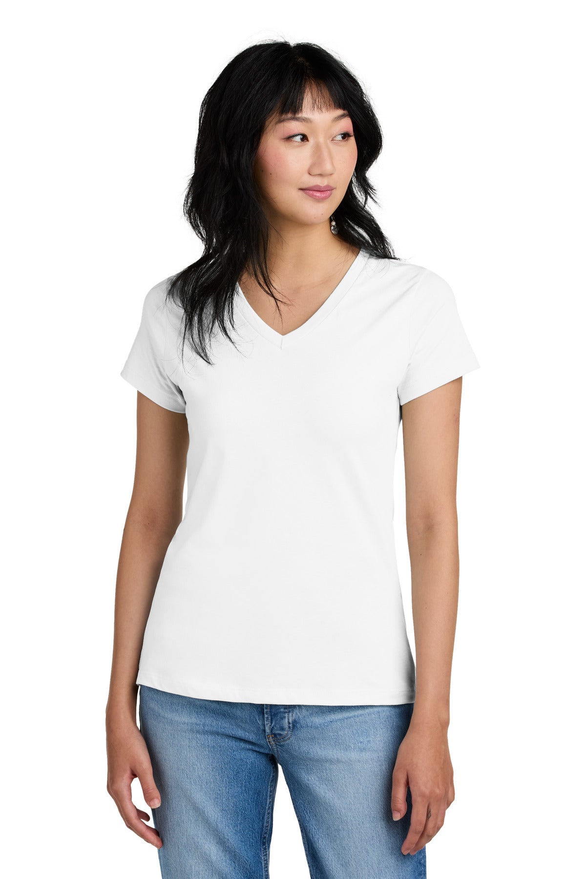 District® - Women's Perfect Weight® V-Neck Tee. DM1170L