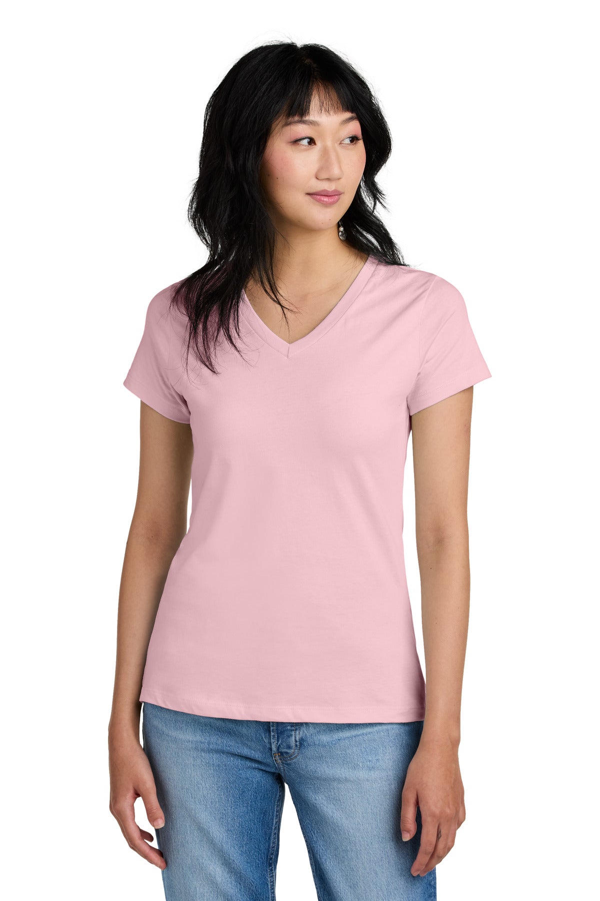 District® - Women's Perfect Weight® V-Neck Tee. DM1170L