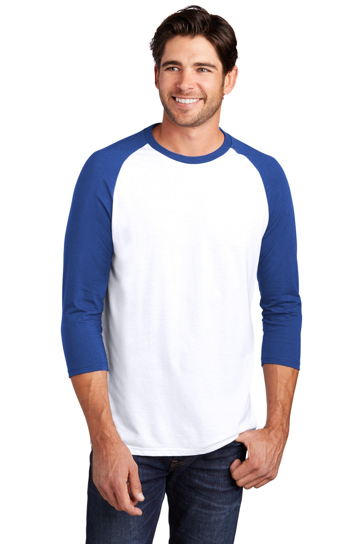 District ® Perfect Tri® 3/4-Sleeve Raglan. DM136