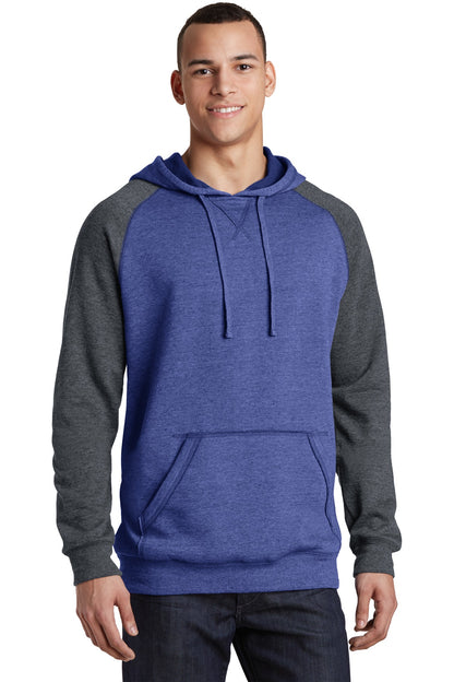 District® Young Mens Lightweight Fleece Raglan Hoodie.  DT196