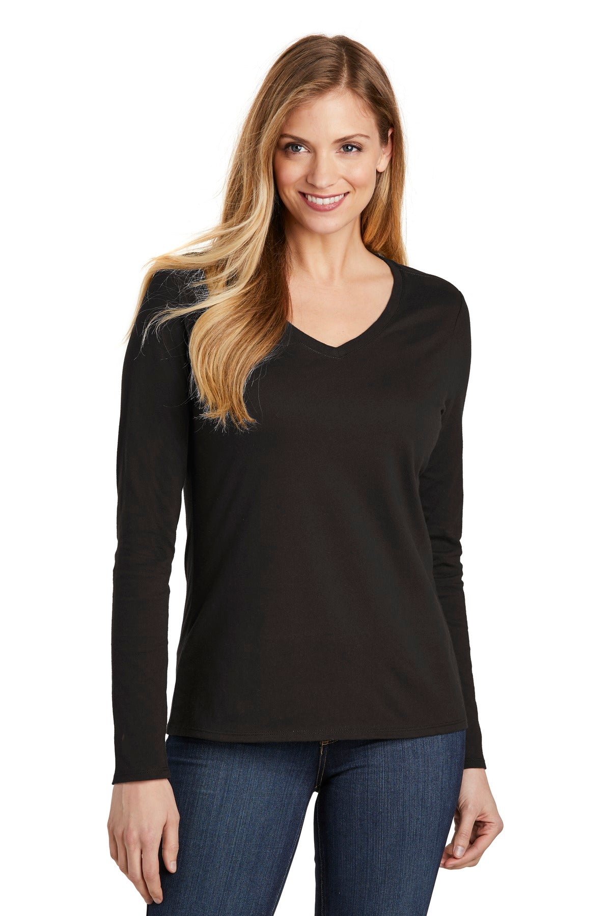 District ® Women's Very Important Tee ® Long Sleeve V-Neck. DT6201