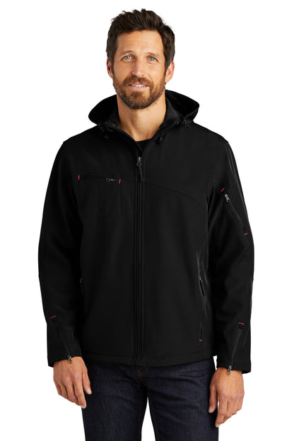 Port Authority® Textured Hooded Soft Shell Jacket. J706