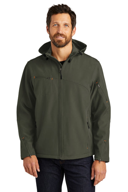 Port Authority® Textured Hooded Soft Shell Jacket. J706