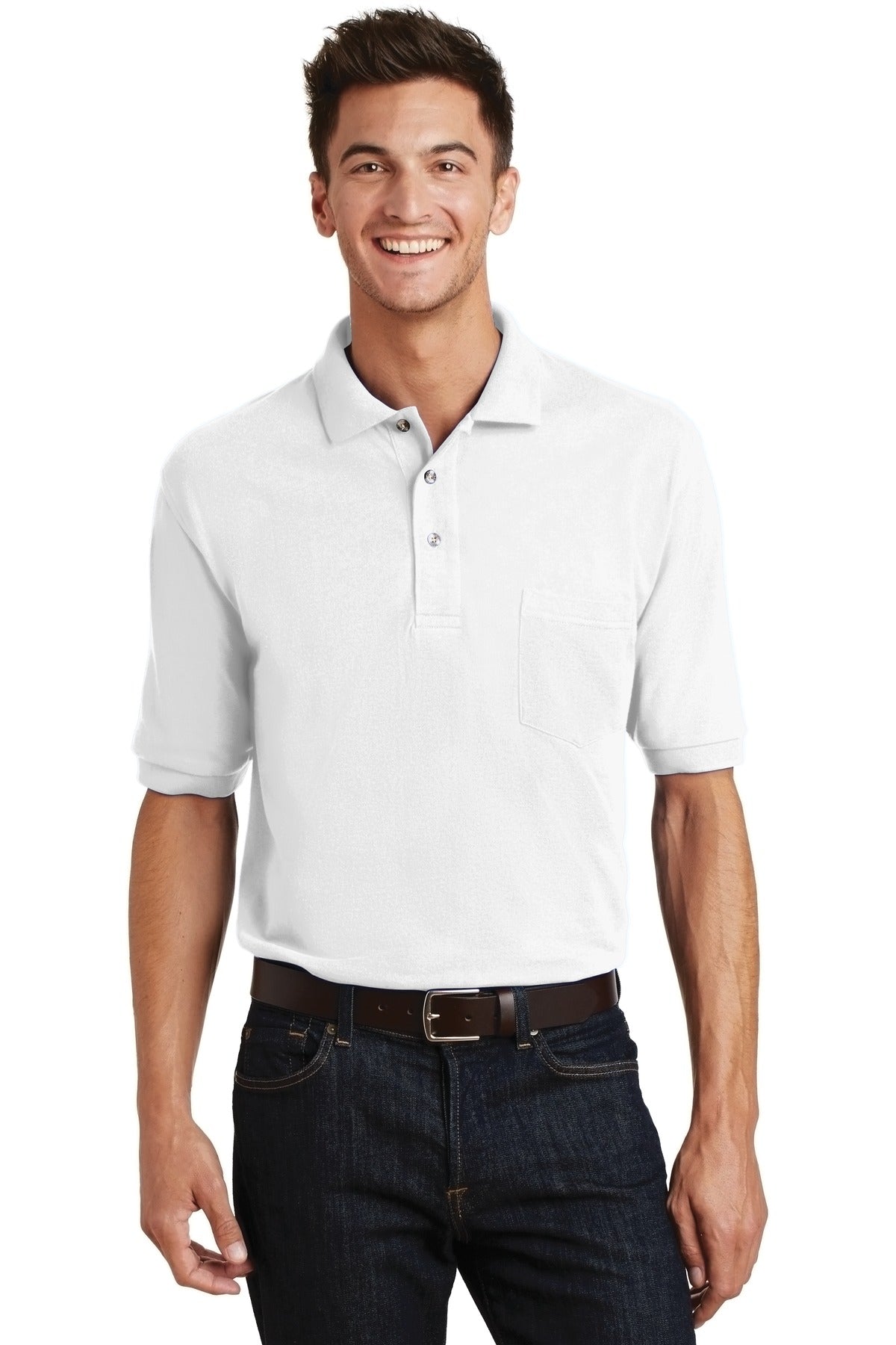 Port Authority® Heavyweight Cotton Pique Polo with Pocket.  K420P