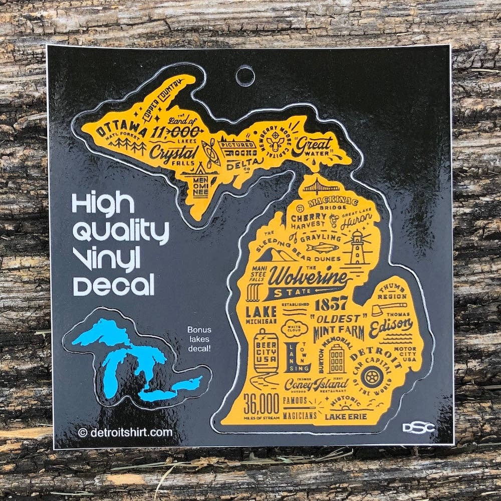 Sticker - Michigan Places Shape + Bonus!