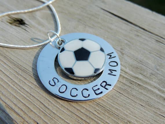 Hand Stamped Soccer Mom Necklace