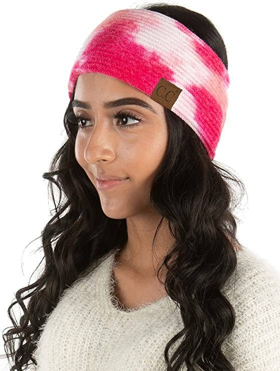 Tie Dye Headwrap (Fuchsia/Pink)